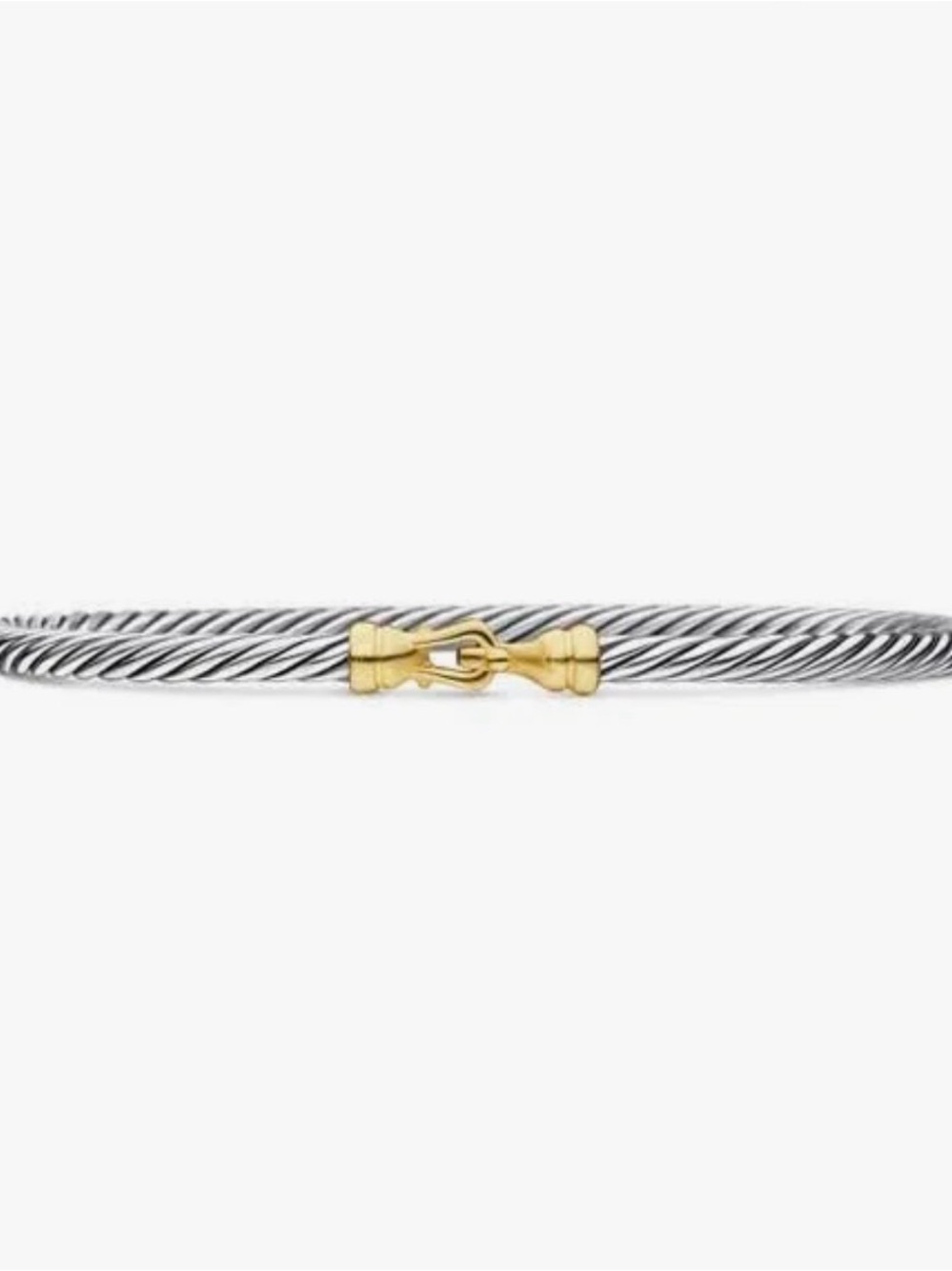 David Yurman Cable Buckle Two-Tone Bracelet with 18K Gold Clasp - 100% Authentic